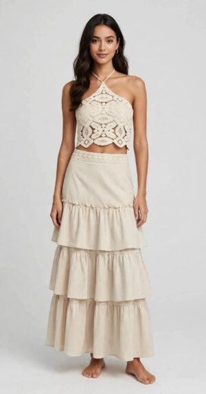 Conjunto Crochê Off-White