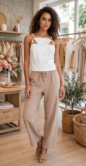 Cropped Off-White com Alça Aviamentada